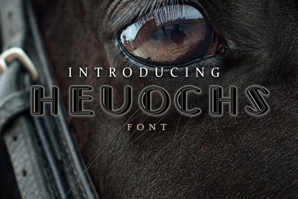 Heuochs: A Bold Art Deco Display Font for Handmade Labels & Printables