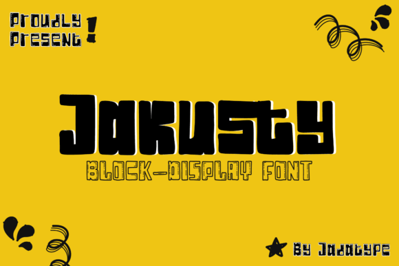 Jakusty: A Playful Display Font with Natural Square Charm